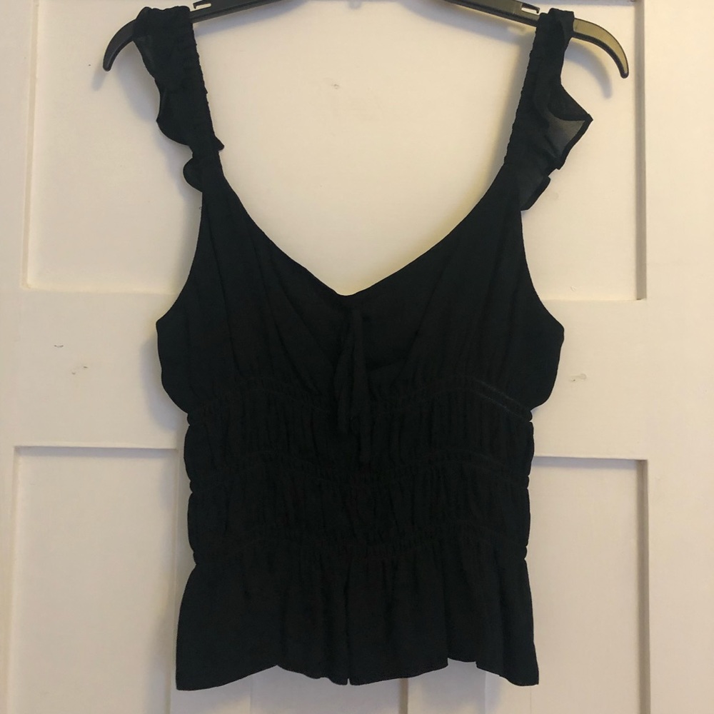 Reformation Ruched Waist Flutter Sleeve Tank Top